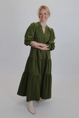 Olive Branch Tiered Dress