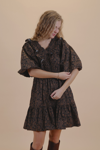 Twilight Garden Ruffle Mini Dress