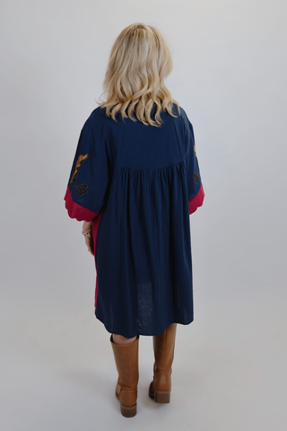 Boho Embroidered Tunic Dress