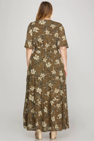 Wild Lily Tiered Maxi Dress in Plus