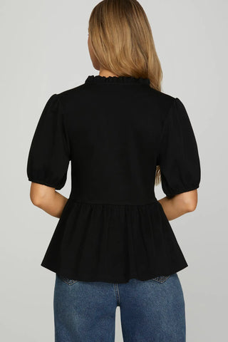Pretty Ruffle Peplum Knit Top