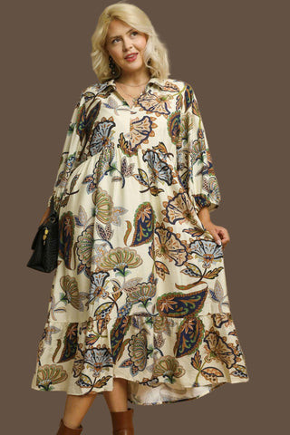 Meadow Muse Paisley Midi Dress in Plus