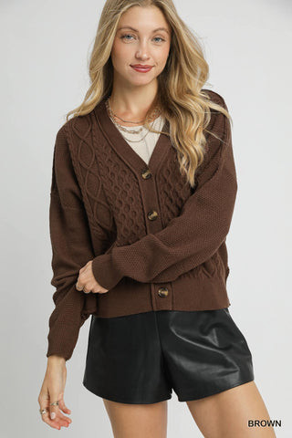 Fireside Charm Cable Knit Cardigan