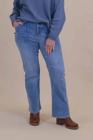 Larkin Patch Pocket Flare Jeans