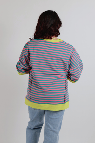 Bright Side Stripe Oversized Knit Top