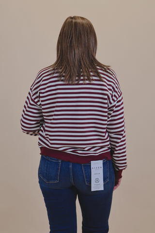 Cranberry Stripe Pullover