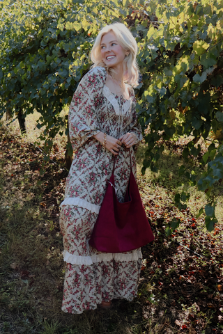 Autumn Rose Smocked Maxi Dress