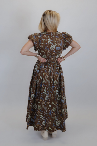 Woodland Whimsy Smocked Midi Dress