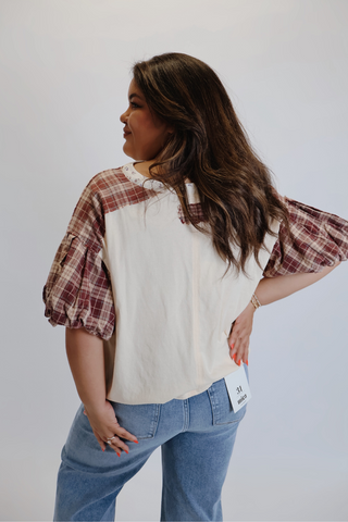 Sugar & Spice Plaid Top