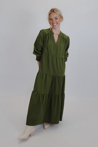 Olive Branch Tiered Dress