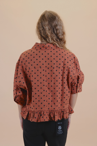 The Polly Polka Dot Ruffle Top