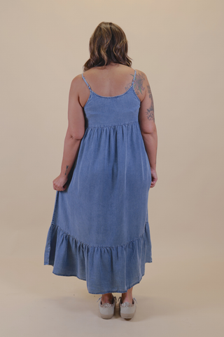 Willow Breeze Chambray Midi Dress