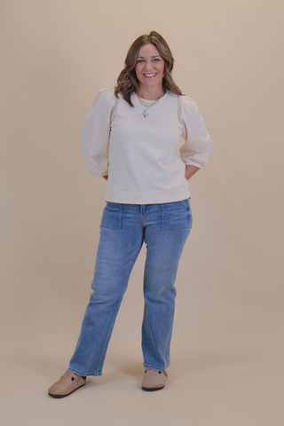 Cream Puff Sleeve Top