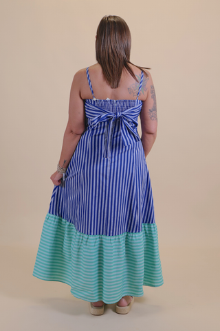 Seaside Stroll Striped Midi Dress