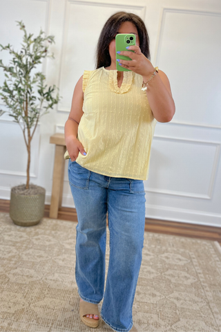 Lemon Light Ruffle Tank