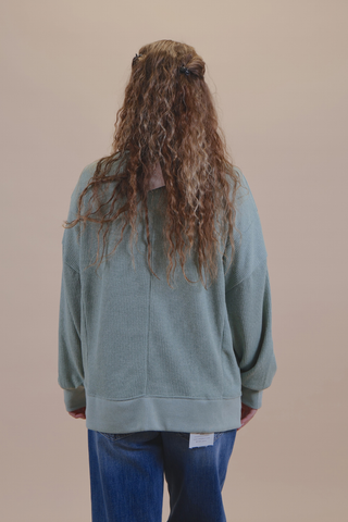 Sage Ribbed Boatneck Sweater