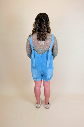 Giddy Up Washed Denim Romper