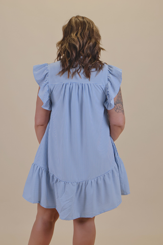 Blue Skies Ruffle Dress
