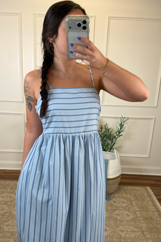Blue Skies Striped Maxi Dress