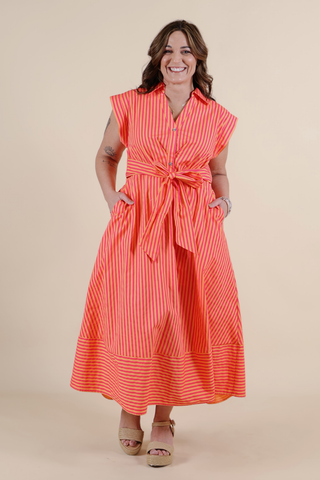 Sunset Stroll Stripe Midi Dress