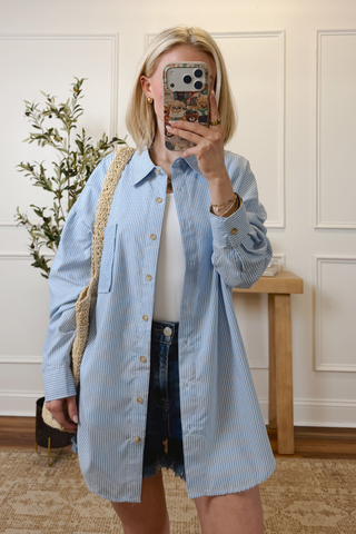 Blue Harbor Stripe Button Down