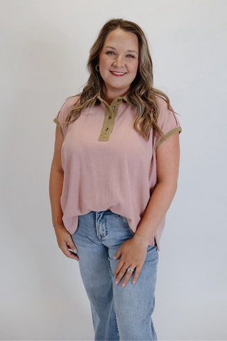 Chic Contrast Boxy Top