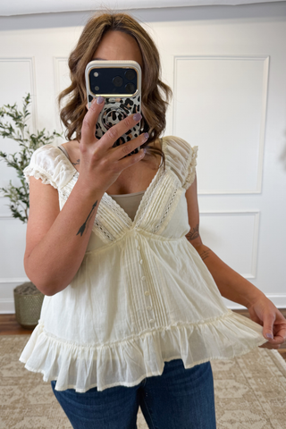Vanilla Lace Babydoll Top
