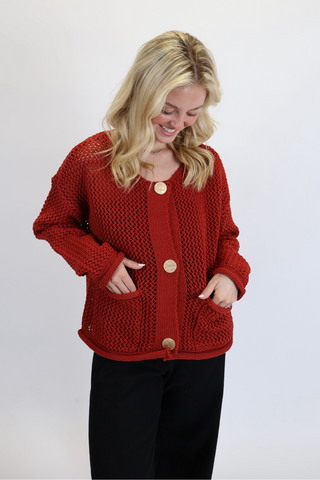 The Clay Coast Textured Knit Cardigan