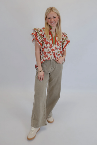 Blossom Grove Ruffle Top