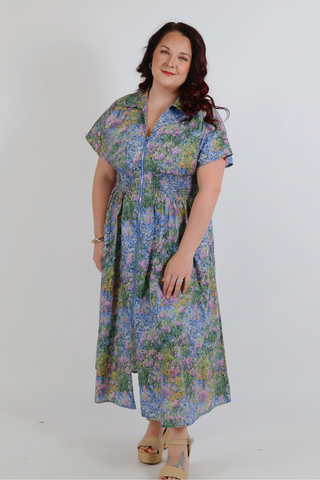 Meadow Path Floral Midi Dress – Plus