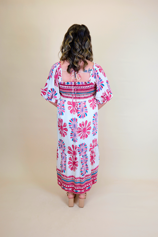 Berry In Love Smocked Midi Dress