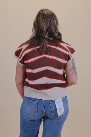 Cocoa Chevron Sweater Top