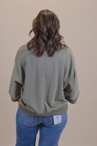 Olive Lace Pullover