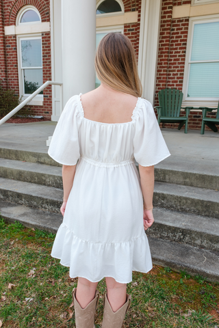 Sweetheart Smocked Mini Dress