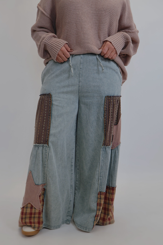 Stardust Patchwork Chambray Pants