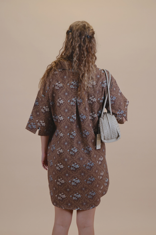 Mocha Blossom Shirt Dress