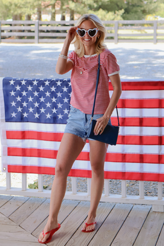 Ruby Coast Striped Ribbed Tee