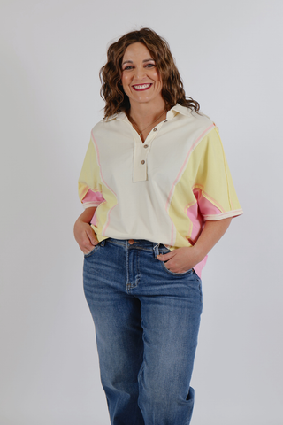 Sunset Boardwalk Color Block Knit Top