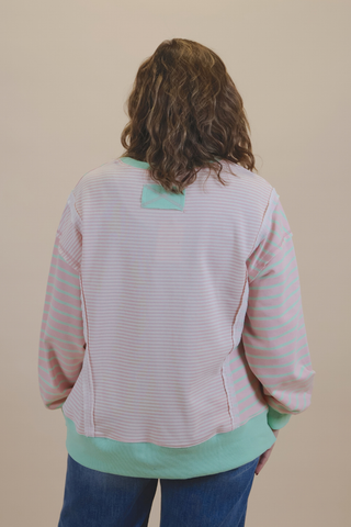 Sweet Mint Stripe Top in Plus.