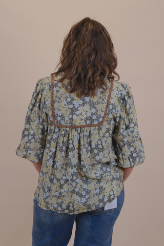 Golden Garden Smocked Top