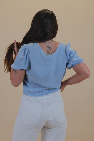 Bluebell Meadow Embroidered Blouse