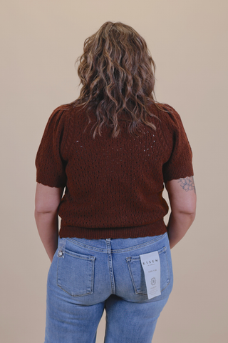 Chestnut Charm Sweater Cardigan