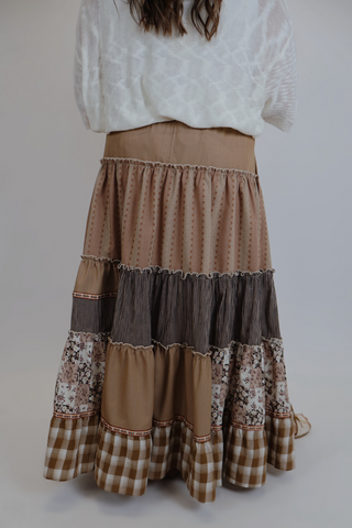 Harvest Bloom Patchwork Maxi Skirt