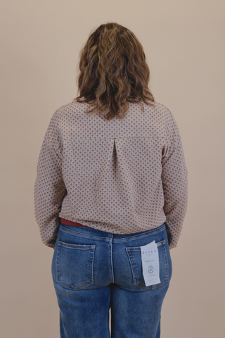 Woven Leaves Jacquard Crewneck Top