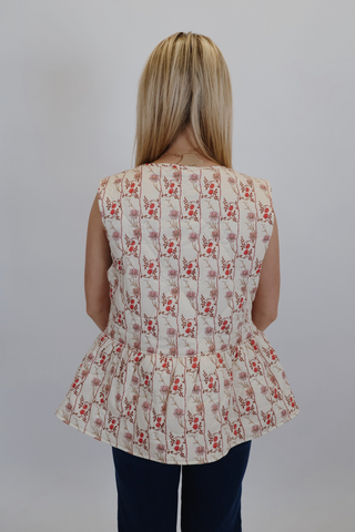 Flora Ruffle Tie Vest