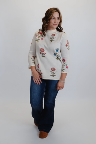 Winter Bloom Knit Sweater