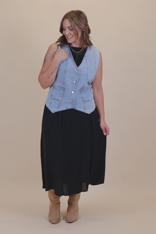 Denim Days Vest in Plus