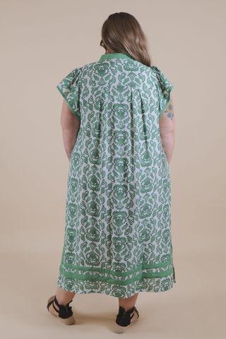 Emerald Mosaic Midi Dress in Plus