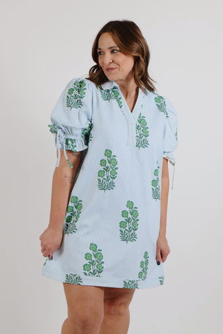 Garden Stroll Stripe Mini Dress