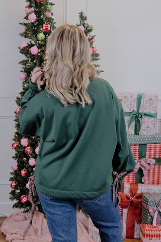 Merry Plaid Bow Sweatshirt